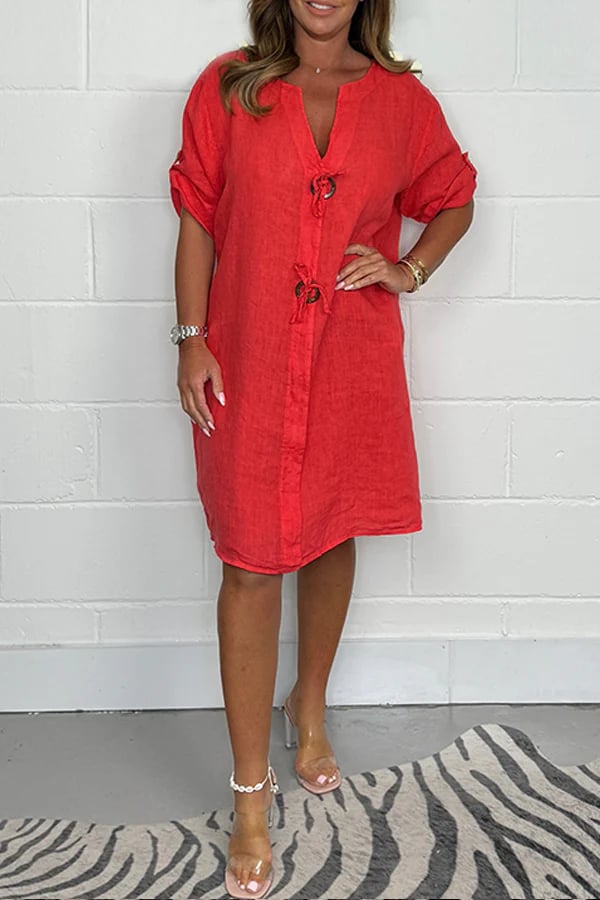 Renata | Button-Detail Tunic Dress