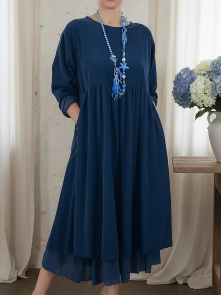 Aislinn | Casual Double Hem Midi Dress