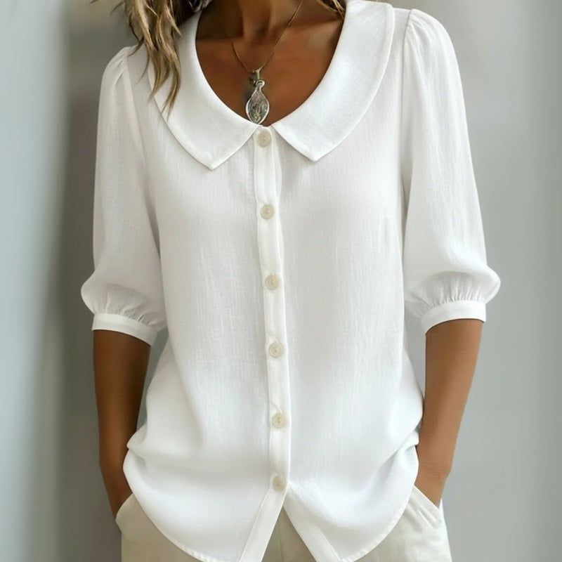 Aislinn | Effortless Collared Button-Up Top