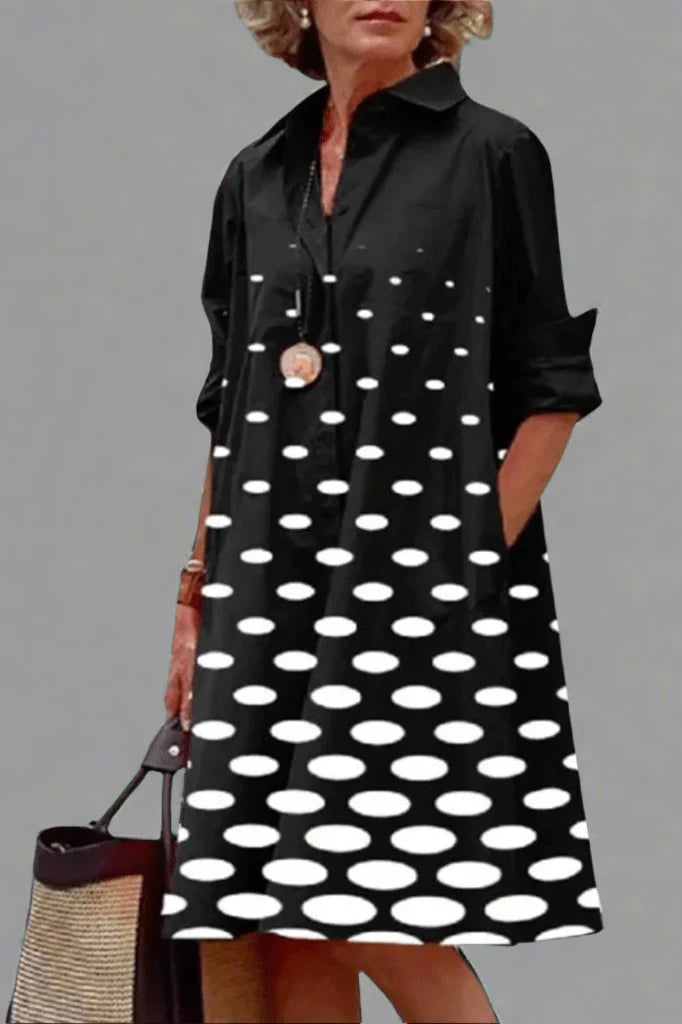 Thalira | Breathable Casual Long Sleeve Button Maxi Dress