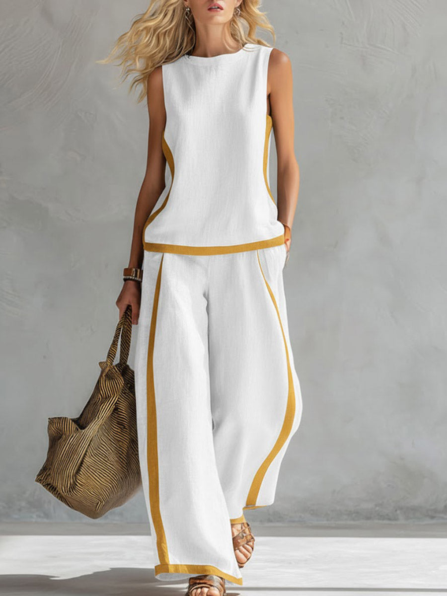 Maelle | Cotton Linen Wide-Leg Set