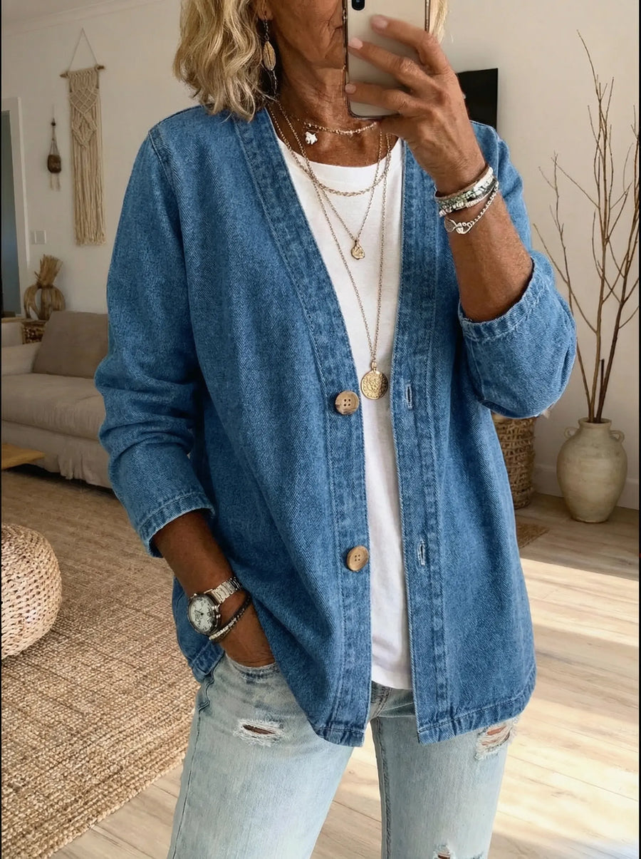 Aislinn | Effortless Denim Button Coat