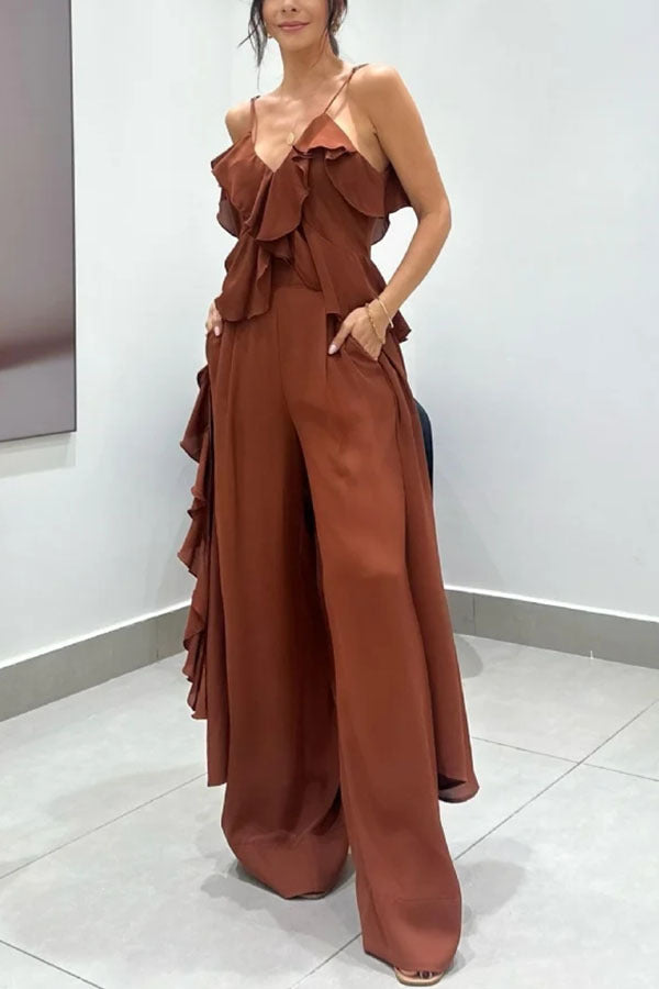Elira | Ruffled Cami Wide-Leg Set