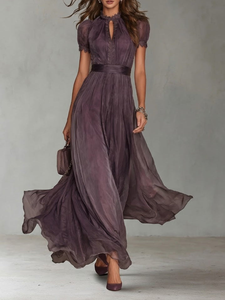 Aislinn | Elegant Chiffon Drop-Neck Maxi Dress