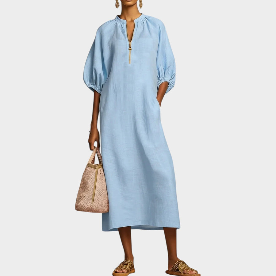Cosmina | Relaxed Zip-Front Midi Dress