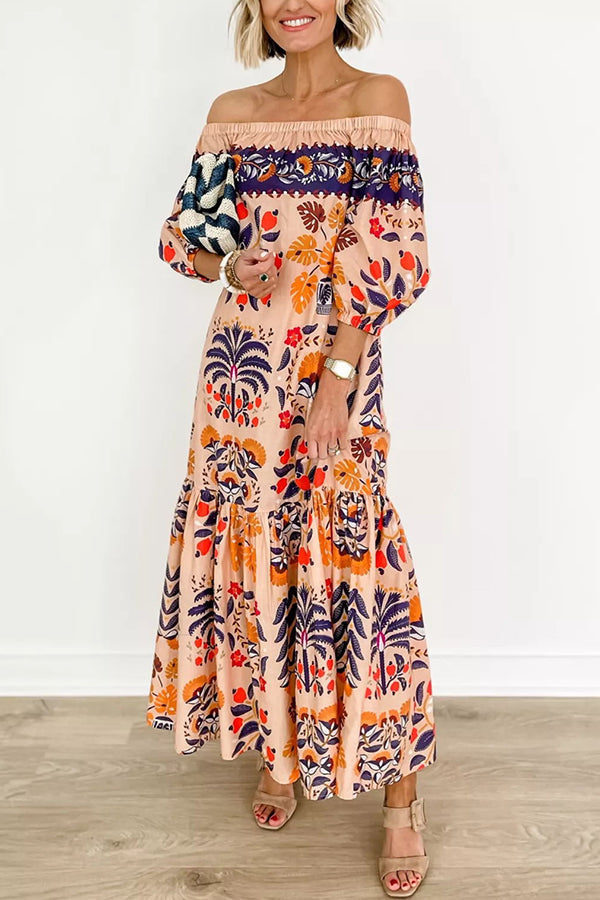Isalune | Off-Shoulder Pocket Flow Midi Dress