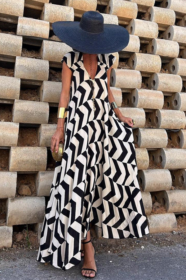 Adelphia | Geometric Print Maxi Dress