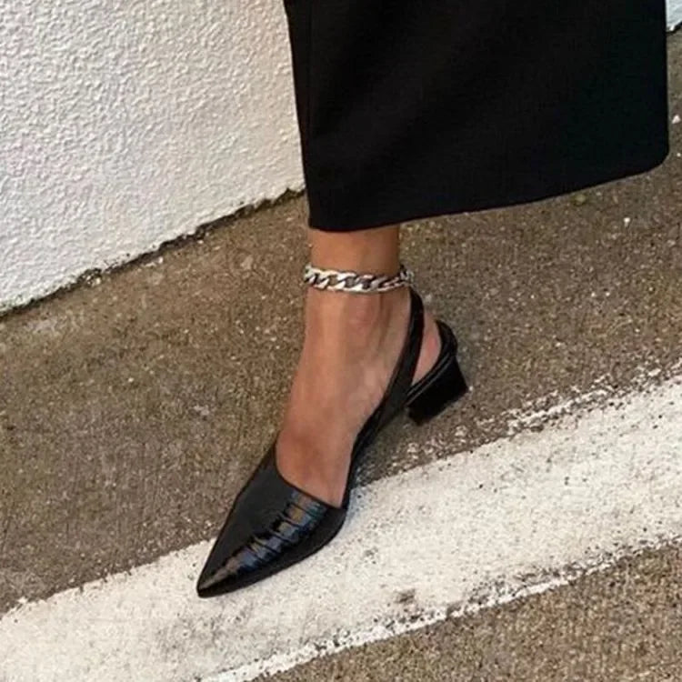 Aveline | Orthopedic Croc Block Heel Pumps