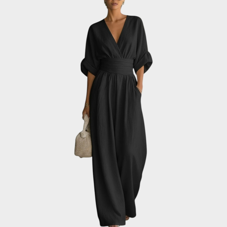 Zirella | Draped Wide-Leg Comfort Jumpsuit