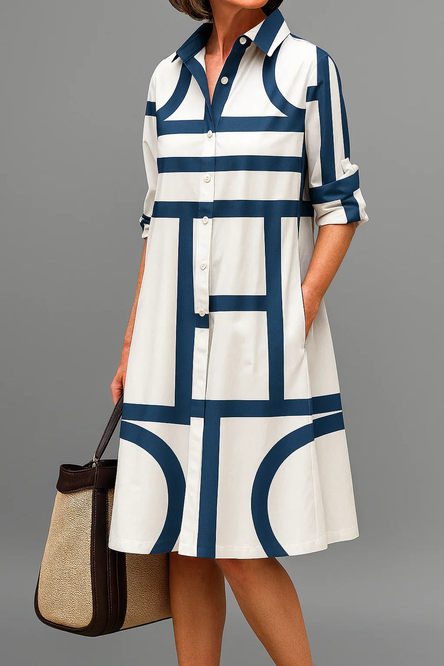 Lorielle | Breathable Casual Long Sleeve Button Maxi Dress