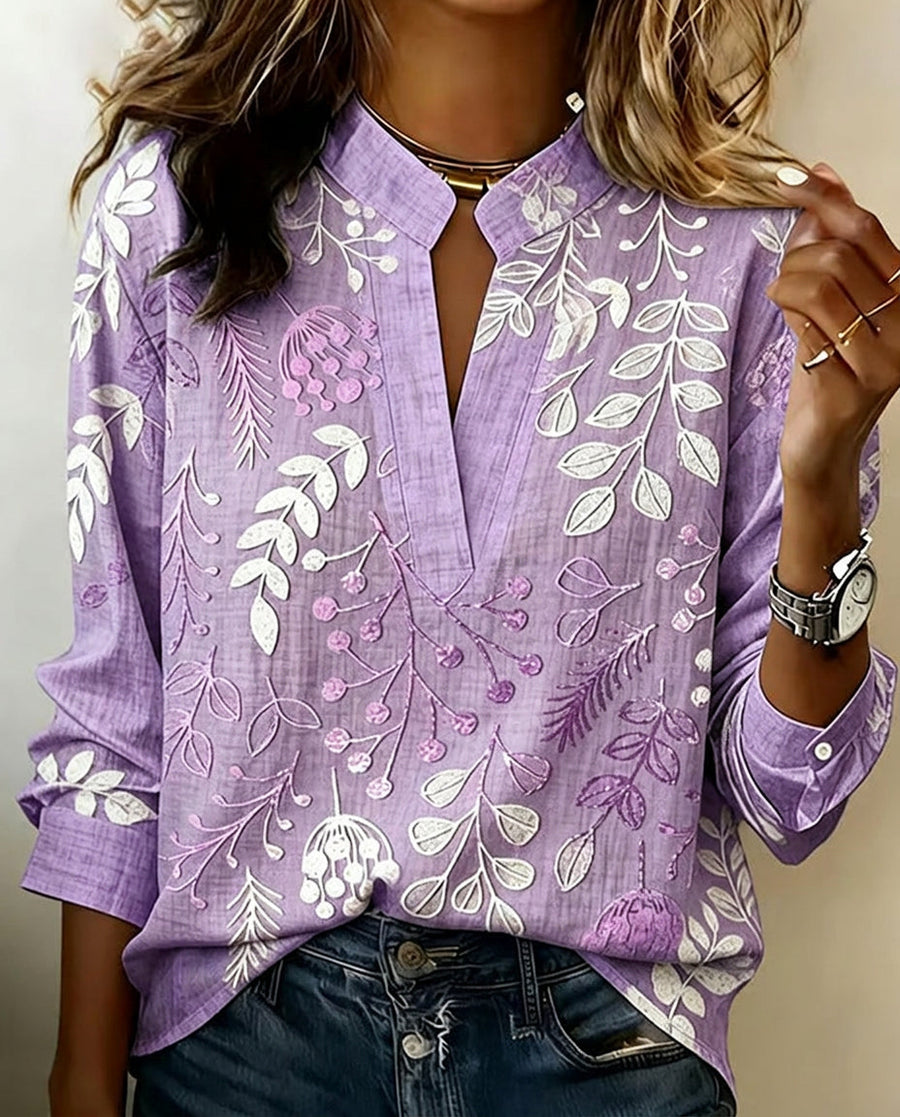 Aislinn | Soft Floral V-Neck Blouse
