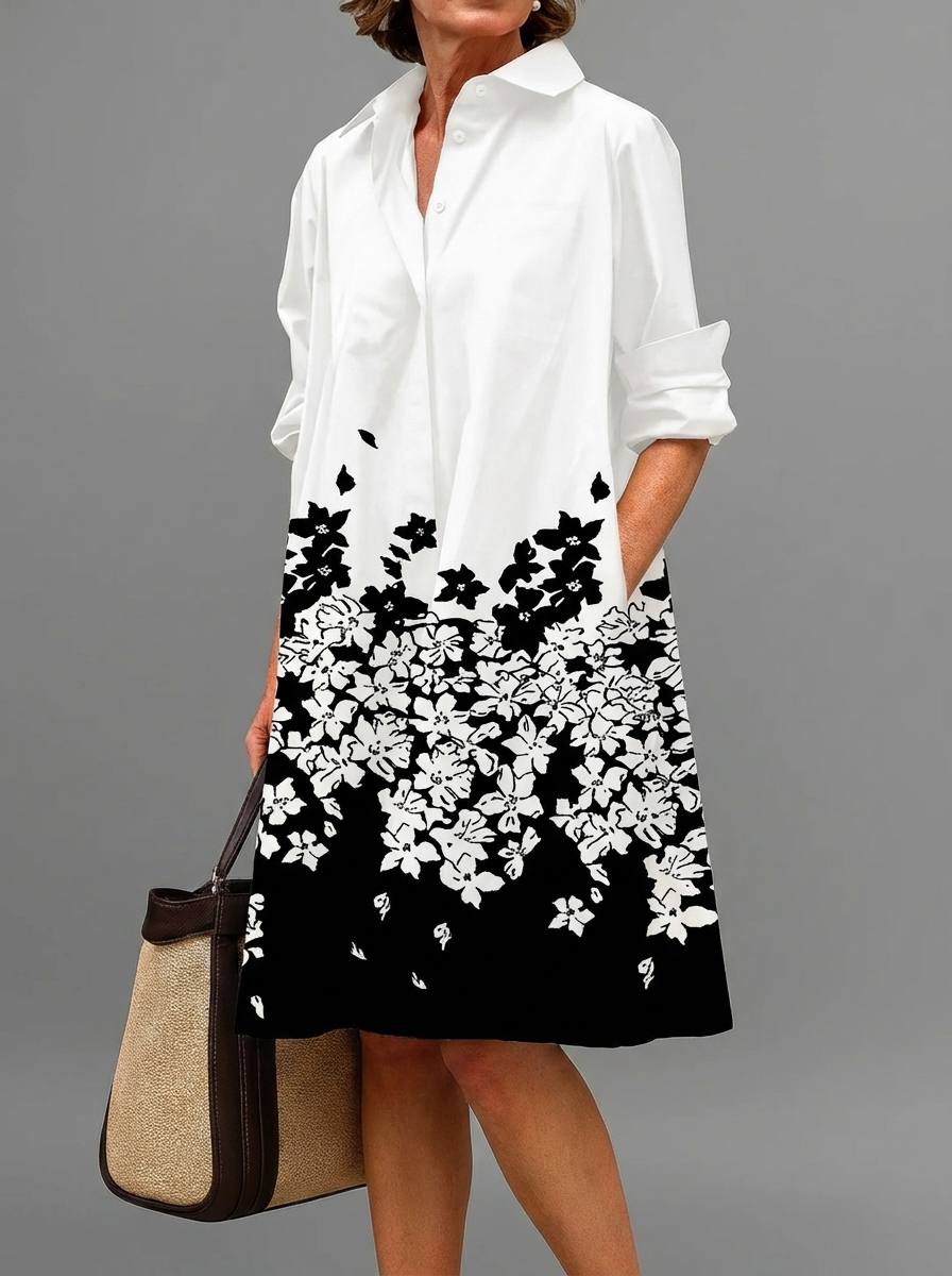 Maribel | Breathable Casual Long Sleeve Button Maxi Dress