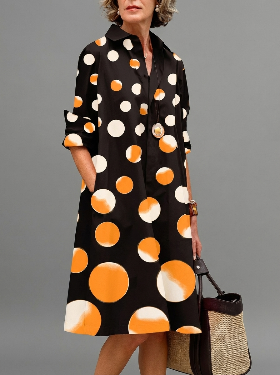 Mirielle | Breathable Casual Long Sleeve Button Maxi Dress