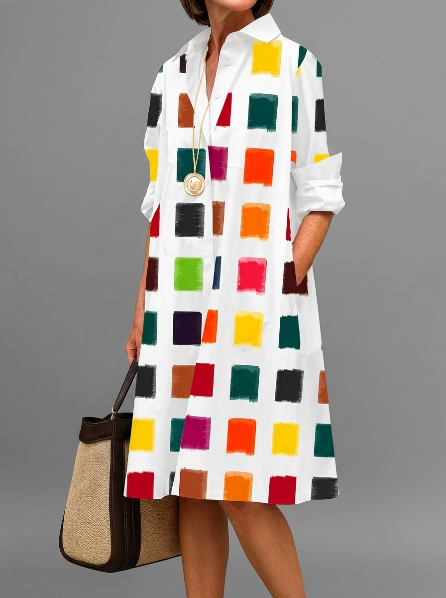 Roselyn | Breathable Casual Long Sleeve Button Maxi Dress