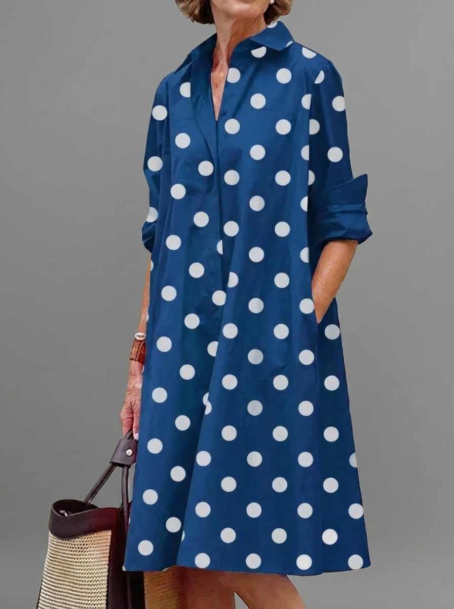 Elara | Breathable Casual Long Sleeve Button Maxi Dress