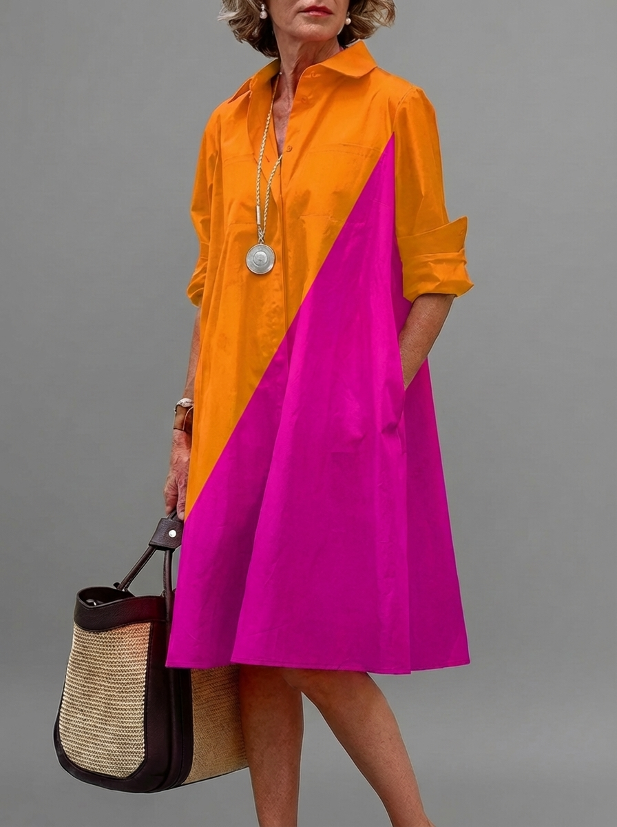 Elowen | Breathable Casual Long Sleeve Button Maxi Dress