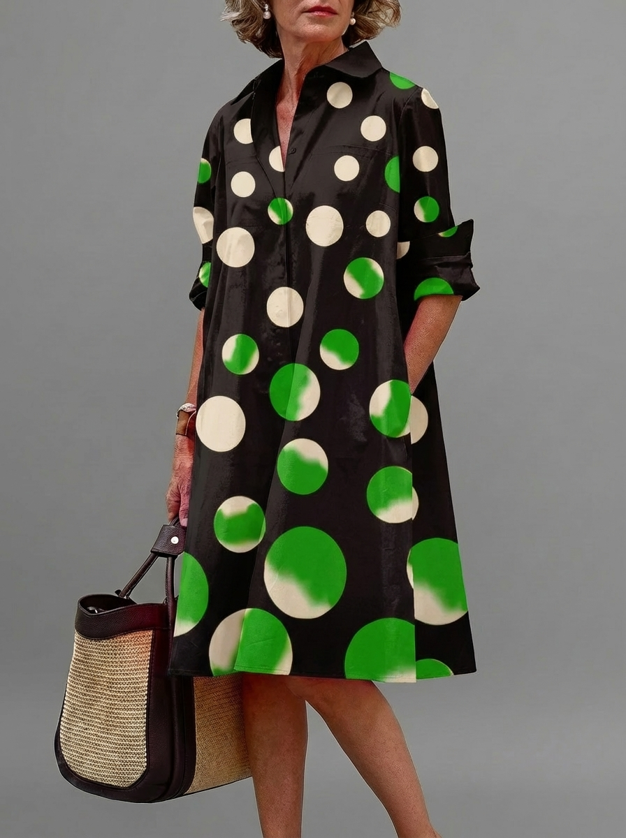 Aveline | Breathable Casual Long Sleeve Button Maxi Dress