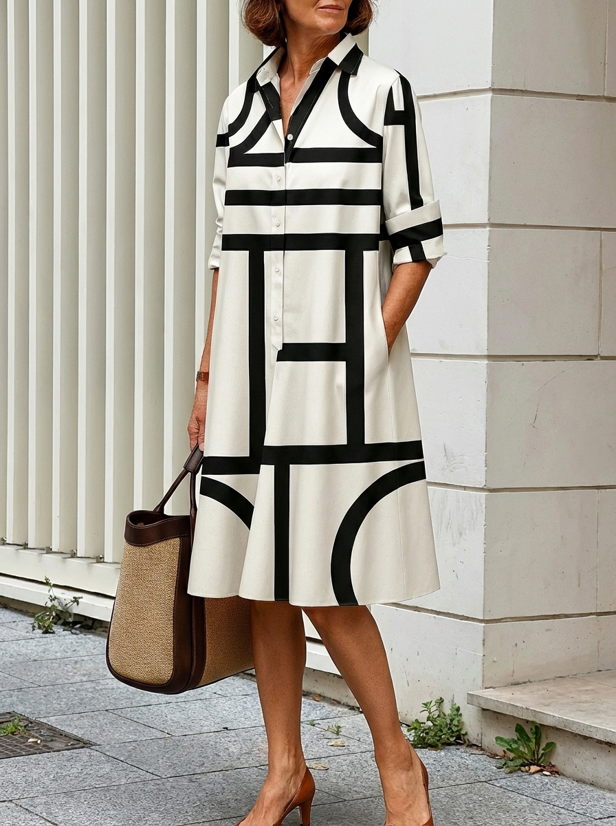 Marielle | Breathable Casual Long Sleeve Button Maxi Dress