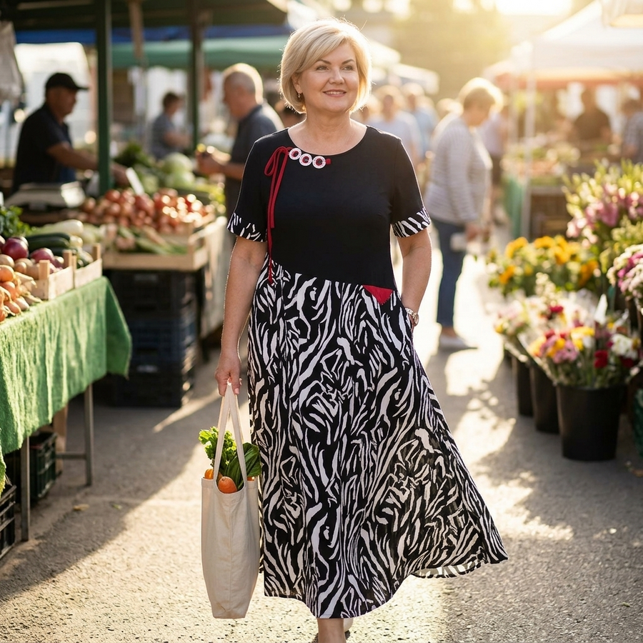 Adira | Zebra Patchwork Maxi Dress