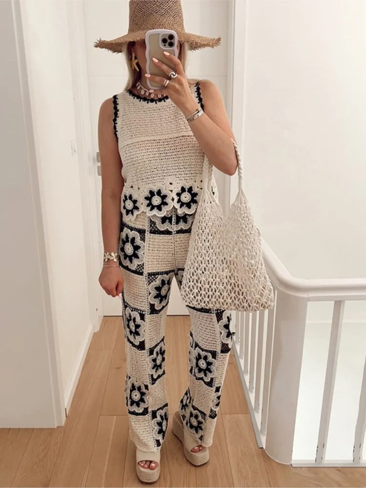 Elara | Crochet Knit Two-Piece Set
