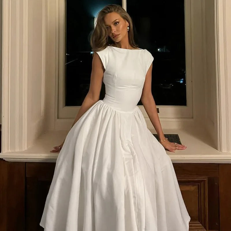 Marielle | Elegant Hollow Detail Flowy Dress