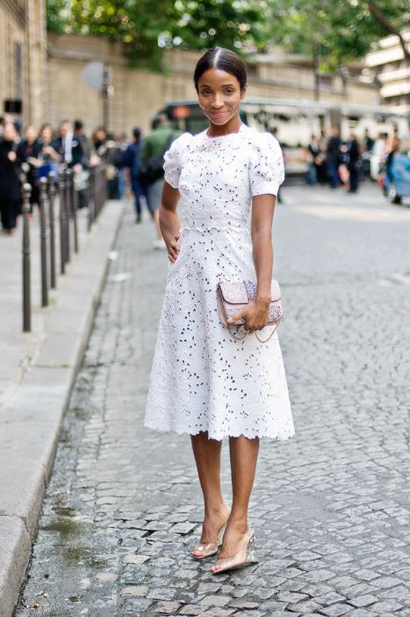 Lyra | Lace A-Line Tea-Length Dress