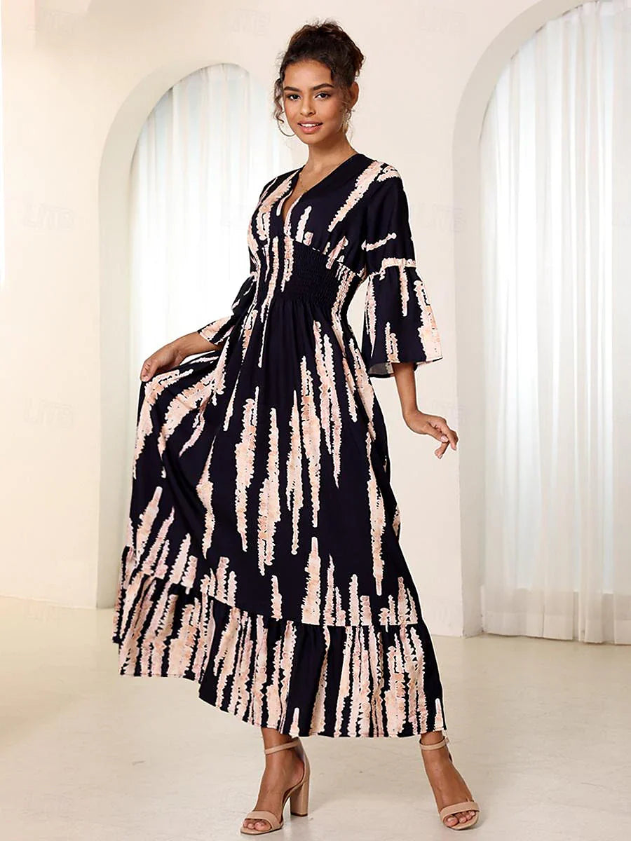 Aurelia | V-Neck Tie-Dye Maxi Dress