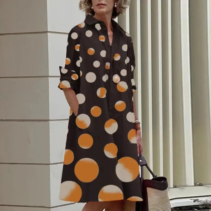Noelle | Breathable Casual Long Sleeve Button Maxi Dress