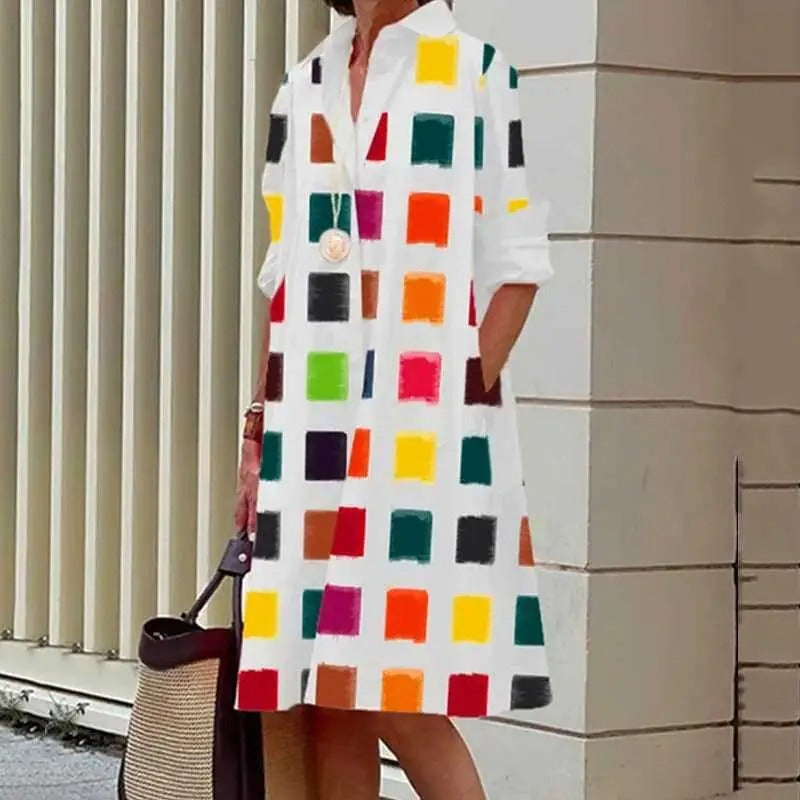 Amaris | Breathable Casual Long Sleeve Button Maxi Dress