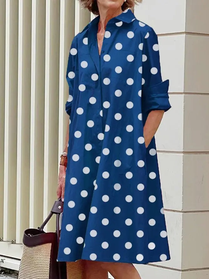 Elaria | Breathable Casual Long Sleeve Button Maxi Dress
