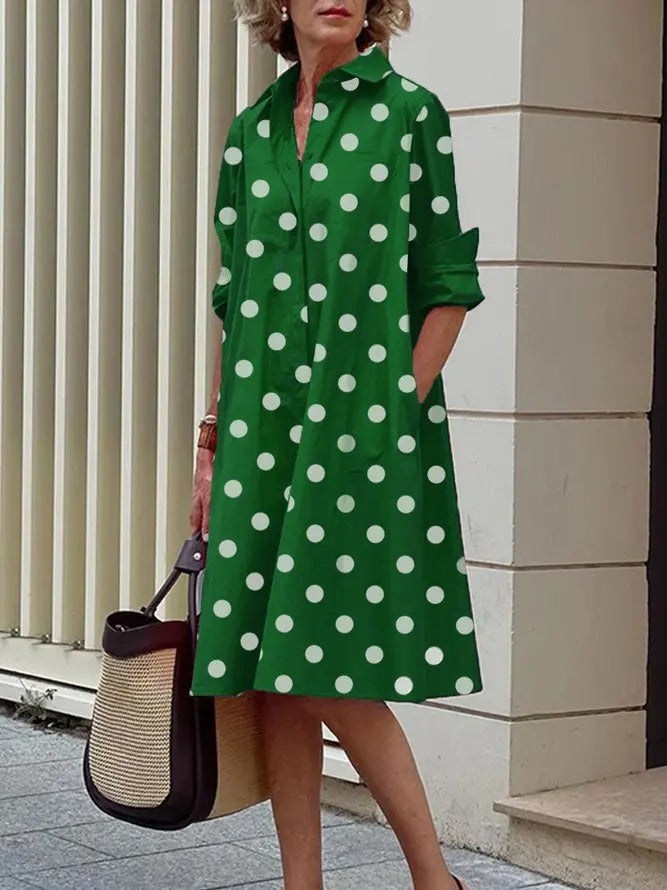 Zarelle | Breathable Casual Long Sleeve Button Maxi Dress