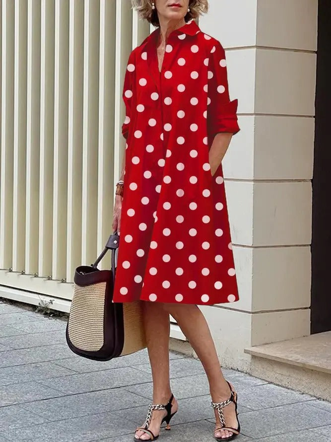 Orelia | Breathable Casual Long Sleeve Button Maxi Dress