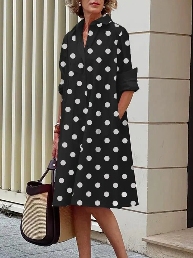 Lunaria | Breathable Casual Long Sleeve Button Maxi Dress