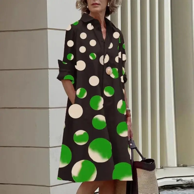 Ysolde | Breathable Casual Long Sleeve Button Maxi Dress