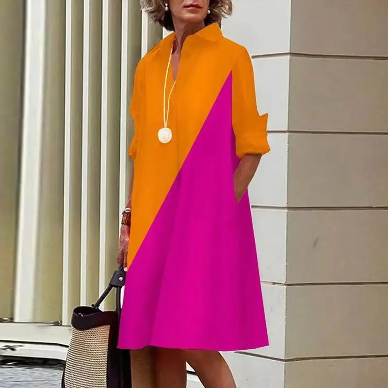 Coralie | Breathable Casual Long Sleeve Button Maxi Dress